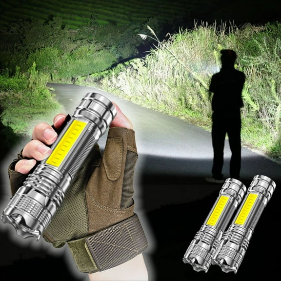 PATLOLAV Flashlights High Lumens Rechargeable,1000 Lumens Super Bright Led Tactical Flashlight Battery Powered with 4 Light Modes USB IPX6 Waterproof Zoomable Powerful Handheld Small Flash Light