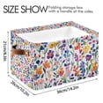 thumbnail image 4 of Yayeee Canvas Storage Basket with Handles for Shelves Fabric Bins Closet Organizer, Purple Wildflower Pattern, 4 of 8