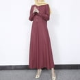 thumbnail image 5 of under 10.00 LYXSSBYX Womens Dresses Long Sleeve Women's Fashion Round Neck Loose Long Sleeve Solid Ankle-length Dress Long Dress, 5 of 9