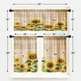 thumbnail image 3 of Farmhouse Sunflowers Kitchen Window Curtains Valance and Tier Set 36 Inch, Summer Floral 3 Piece Set Short Curtains for Window Country Wooden Window Treatment Tiers for Living Room Bedroom, 3 of 6