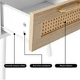 thumbnail image 6 of LoLado 15.75" Rattan End Table with Drawer and Solid Wood Legs, Modern Nightstand, Side Table for Living Room, Bedroom, White, 6 of 10