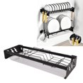thumbnail image 1 of Dish Drying Rack, Wall Mounted Kitchen Storage Dish Drainer Rack With Drainboard, Hanging Large Hole Free Plate Rack Utensils Organizer For Kitchen Storage And Organization, 1 of 8