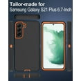 thumbnail image 2 of for Samsung Galaxy S21 Plus 5G Phone Case, Dust-Proof Port Cover, Full-Body Non-Slip Silicone Rubber Covered, Military Grade Drop-Proof Shockproof, Orange/Black, 2 of 14