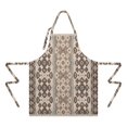 thumbnail image 2 of Brown Geometric Diamond Heart Pattern Apron-Garden Aprons for Women with Pockets-Cotton Linen Waterproof Kitchen Cooking Gardening Aprons Adjustable for Kitchen,Cooking,BBQ and Salon 33x27 Inch, 2 of 7