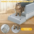 thumbnail image 2 of Cat Litter Box Ramp with Filter Function, Double Layered Self-Cleaning Cat Litter Box Litter Trapper with Storage Gray, 2 of 7