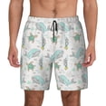 thumbnail image 3 of Uemuo Whale And Turtle Pattern Mens Swim Trunks Quick Dry Board Shorts with Mesh Lining, Stretch Beach Shorts Quick Dry No-Chafing Board Shorts-, 3 of 9
