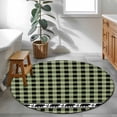 thumbnail image 4 of Sage Green Black Round Rug 3ft Area Rug Washable Soft Non-Slip 3' Circle Low Pile Rugs Farmhouse Vintage Bear Buffalo Plaid Carpet for Bedroom Living Room Entryway Home Office Dining Room, 4 of 9