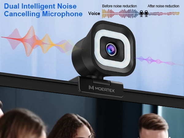 TOALLIN SC106L Autofocus 4K PDAF Webcam,12MP,Built-in Ring Light &Dual Mics,with Remote,5X Digital Zoomwide Compatibility