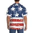 thumbnail image 3 of Fotbe USA Colors Stripes1 Camisa Estampada de Manga Corta para Hombre, Casual de Verano, Estilo Playero, Sin Arrugas-Small, 3 of 5