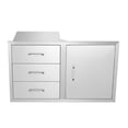 thumbnail image 5 of Outdoor Kitchen Drawers BBQ Access Door Combo 38.3''W, Stainless Steel Patio Grill Station Storage, Triple Drawer System for Island, 5 of 7