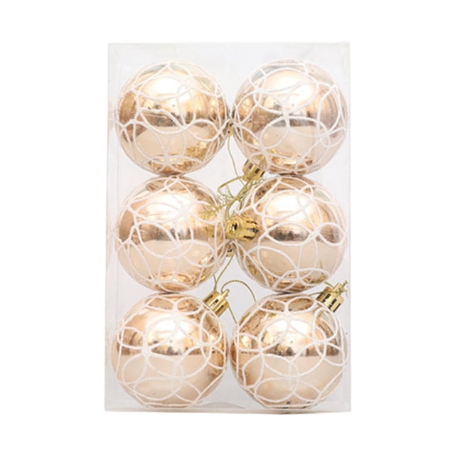 Adornos de bolas de Navidad,6 piezas adornos colgantes para árboles de Navidad fiestas navideñas aniversario de boda