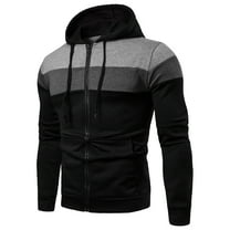 Hoodies for Men Full Zip Gym Hooded Top Men Teenagers Zipper Jacket Color Block Sweatshirts Lightweight Jackets Golf Casual Outwear Long Sleeve Tracksuit Top Fall Lounge Wear