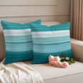 thumbnail image 6 of Outdoor Pillow Covers 24x24 Set of 2, Teal Green Ombre Stripes Waterproof Patio Throw Pillow Covers for Couch Sofa Chair, Modern Farmhouse Lines Art Decorative Pillowcases for Throw Pillows, 6 of 9