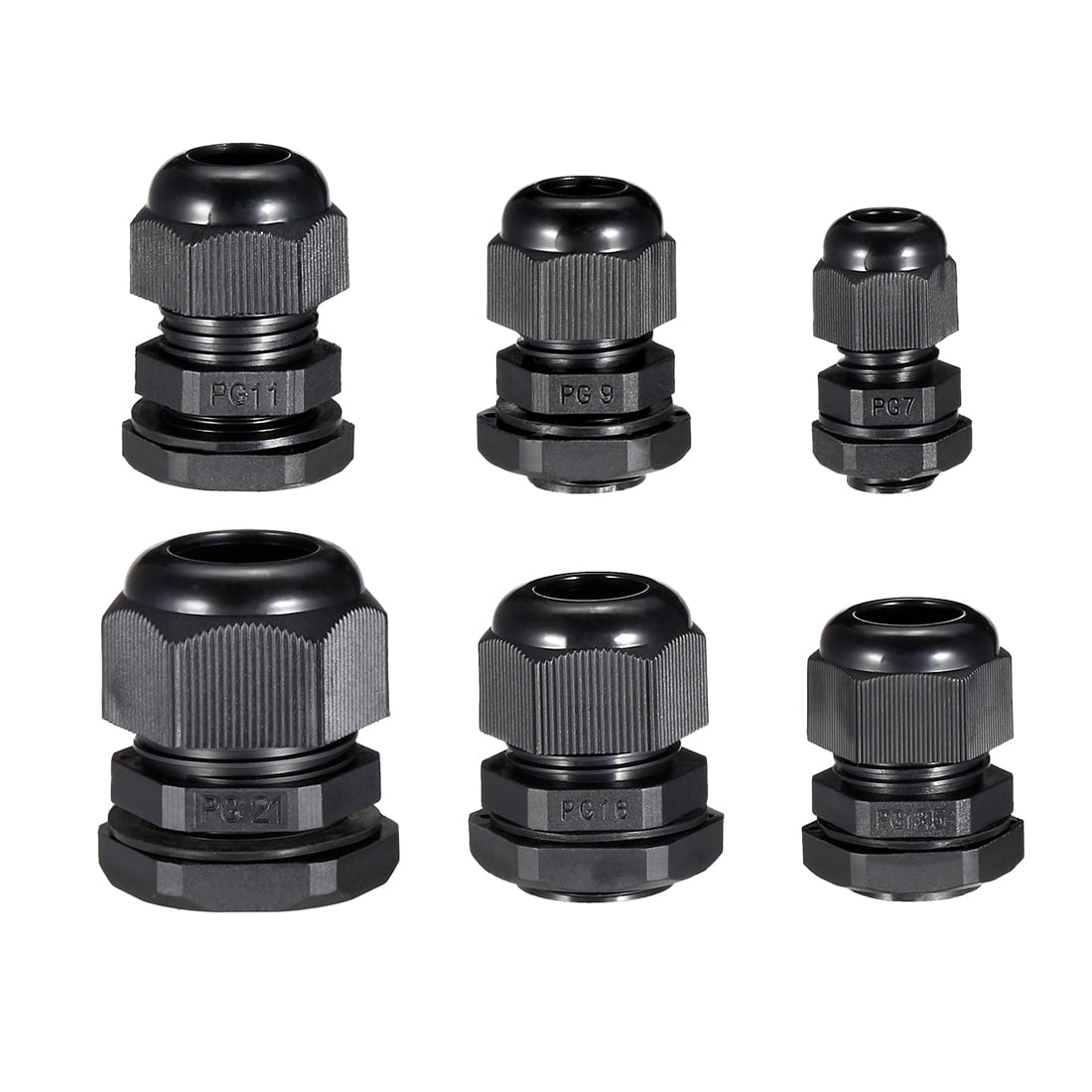 uxcell Cable Gland PG9 Metal Waterproof Cable Glands Joints Adjustable Connector for 4-8mm Dia Cable Pack of 5 