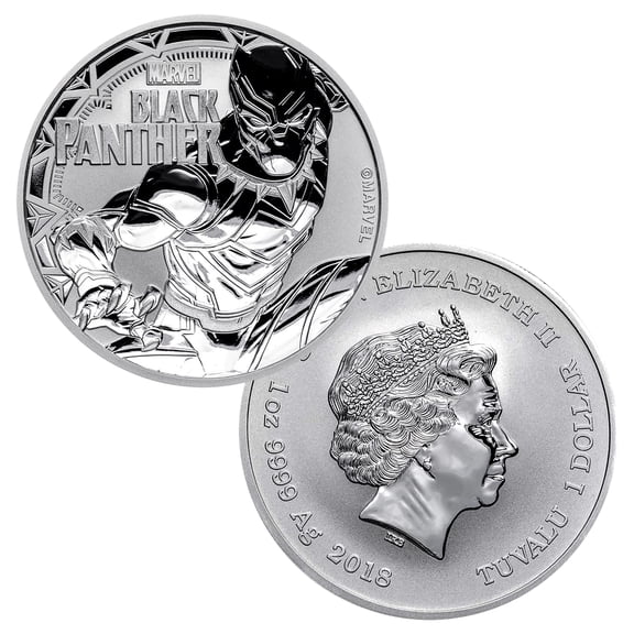 Perth Mint 2018 $1 Tuvalu Black Panther Bullion Coin 1oz .999 Silver - Marvel Series