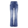 thumbnail image 6 of Jxximdong Jeans for Women Straight Leg Jeans For Women Ripped Hem Low Waisted Jeans For Women Blue XL Denim Pants, 6 of 8
