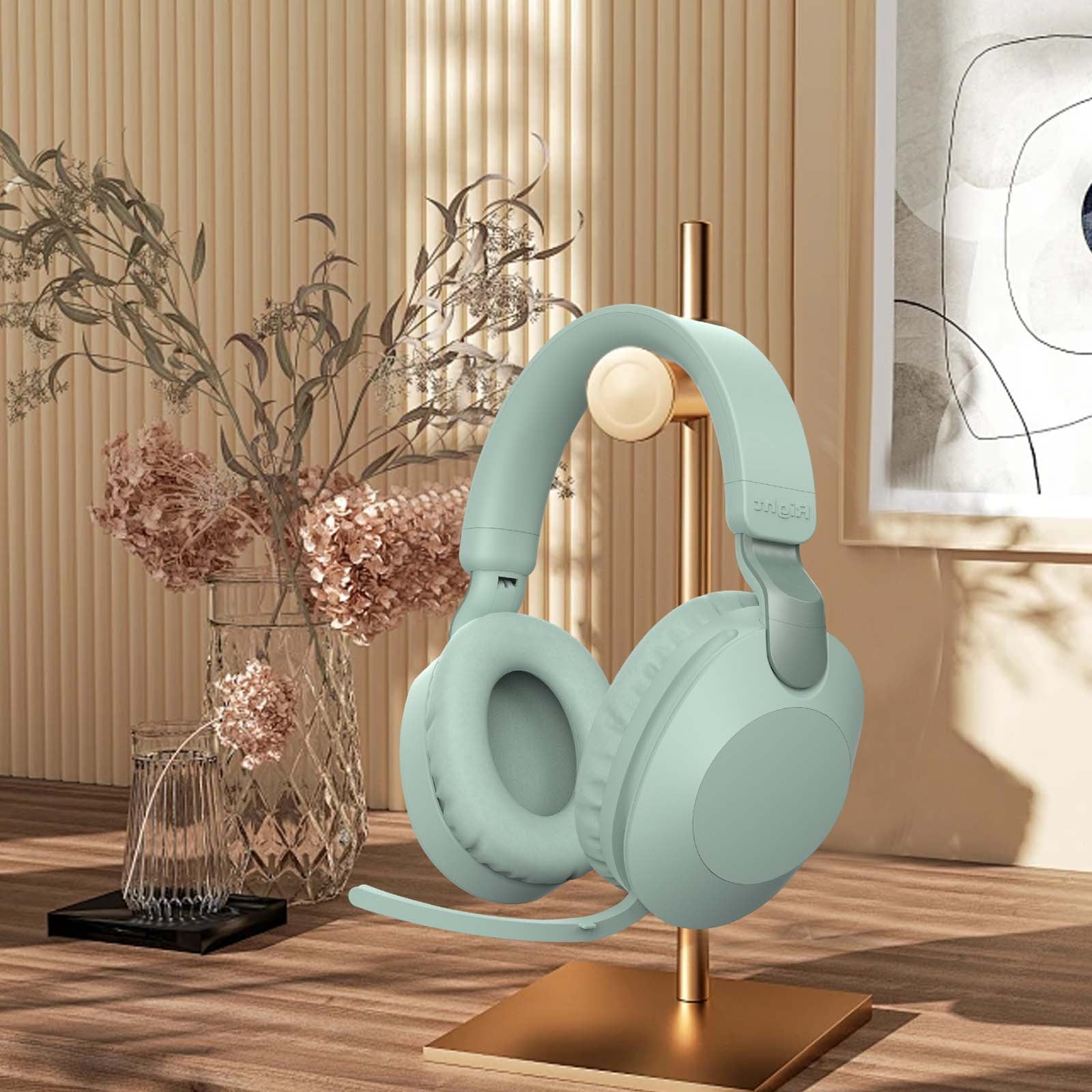 Wireless Headphones Bluetooth On-Ear Headset with Microphone and up to 50 Hours Battery Life with Quick Charging,Green