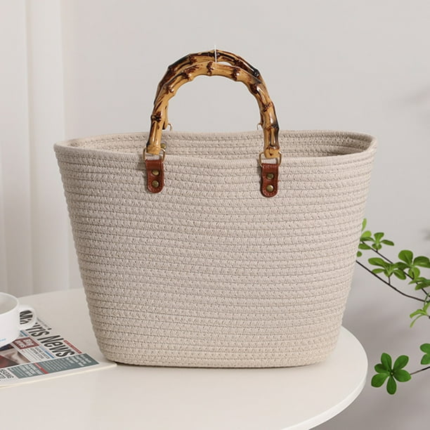 Bolso de playa Mango de bambu de vacaciones en la playa Moda exquisita para fiesta junto al mar Walmart en linea