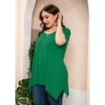thumbnail image 6 of SHOWMALL Women’s Plus Size Tunic Tops Short Sleeve Clothes Forest Green 5X Summer Blouse Swing Tee Crewneck Clothing Flowy Shirt for Leggings, 6 of 8