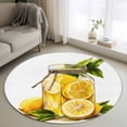 thumbnail image 3 of Summer Yellow Lemons Round Area&nbsp;Rug 3ft Fruits in Bottle Hand Painted Non-Slip&nbsp;Washable Circle Rugs Soft Felt Indoor Floor Mat for Bedroom Kitchen Living Room Bathroom, 3 of 9