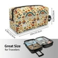 thumbnail image 4 of Goofa 70s Hippie Style Printed Toiletry Bag with Handle,Large Capacity Travel Makeup Cosmetic Bag for Women, Carry on Airport Airline Compliant Bag, 4 of 9