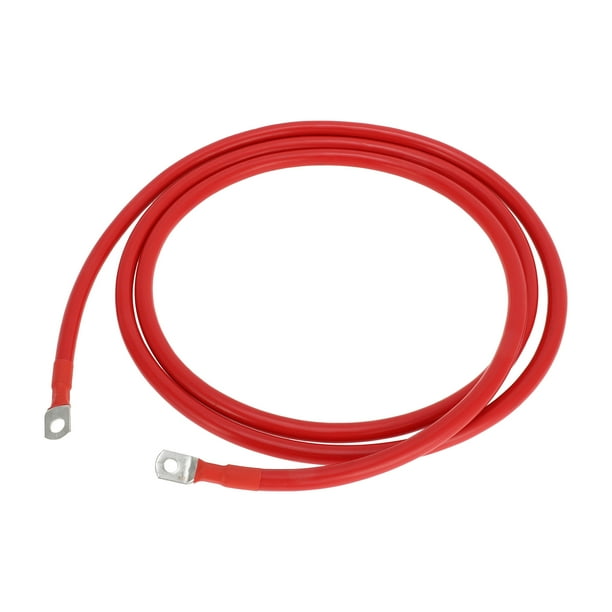 Unique Bargains 1 Pc Cable Inversor de Batería Cable de Batería 3/8" 5/16" Lug 1/0 AWG Gauge 9FT Rojo Cobre Estañado