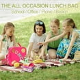 thumbnail image 3 of Insulated Lunch Bag With Adjustable Shoulder Strap, Nylon Preppy Lunch Box Large Insulated Lunch Bag Reusable Lunch Tote Bag with Smiley Preppy LunchBag, 3 of 10