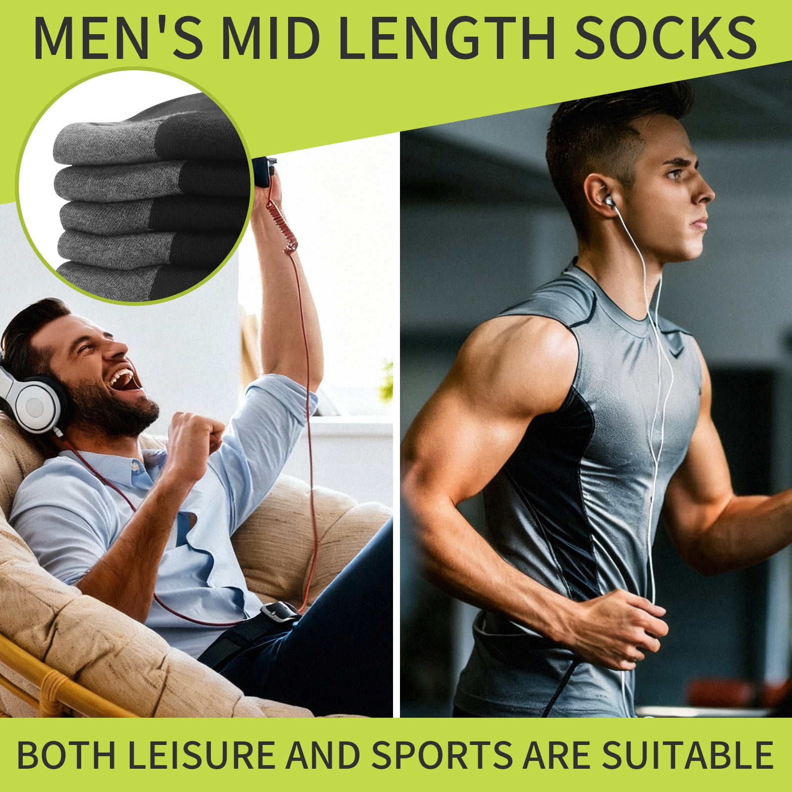Usavemo 20 Pairs Mens Plus Size Socks Casual Socks Athletic Ankle Socks for Men Size 13-15