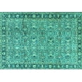 thumbnail image 1 of Ahgly Company Machine Washable Indoor Rectangle Persian Turquoise Blue Traditional Area Rugs, 2' x 3', 1 of 4