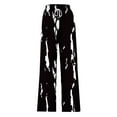 thumbnail image 3 of USNSM Women's Linen Palazzo Pants High Waist Lounge Wide Leg Pants Flowy Adjustable Drawstring Trousers with Pockets Black XL, 3 of 4