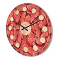 thumbnail image 3 of Designart 'Red Pink Butterflies' Mid-Century Modern Wood Wall Clock, 3 of 5