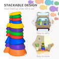 thumbnail image 4 of 11pcs Balance Stepping Stones for Kids, Fish Style Non-slip Obstacle Course, Larger Size Stackable Balance Blocks Indoor Outdoor, 4 of 7