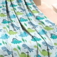 thumbnail image 3 of LightBlue Cartoon Dinosaurs Trees Pattern Blanket,Comfortable Soft Flannel Throw Blanket,All Season,Warm Lightweight Blankets for Sofa Bed Couch Living Room Chair,30"x40", 3 of 4