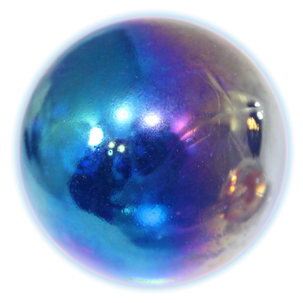 Giant Glass "Lustered Blue" Marble 35mm by House of Marbles w/Stand