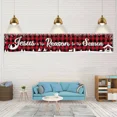 thumbnail image 2 of Christmas Decoration Banner , Jesus Is The Reason For The Season Banner, Merry Christmas Banner, Christmas Decoration, Red Plaid Element, Xmas Party Hanging Banner, Home Decor, Holiday Decor, 2 of 5