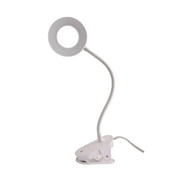 Mainstays Modern LED Ring Light Gooseneck Clip Lamp, White, Matte Finish, Suitable for All Ages