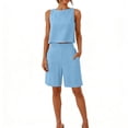 thumbnail image 2 of 2 Piece Sets for Women,Two Piece Sets For Women Summer Sleeveless Tank Tops and Wide Leg Shorts Linen Set Casual Beach Outfits, 2 of 6