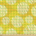 thumbnail image 2 of Abstract Fabric by the Yard Upholstery, Geometric Circular Stripes Sketch Art Round Shaped Ovals Modern Design, Decorative Fabric for DIY and Home Accents, Earth Yellow and White by Ambesonne, 2 of 5