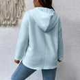 thumbnail image 3 of Maplenight Womens Waffle Hoodies Half Zip Drawstring Pullover Womens Tops Regular Fit Casual Long Sleeve Sweatshirt for Fall Winter, 3 of 9