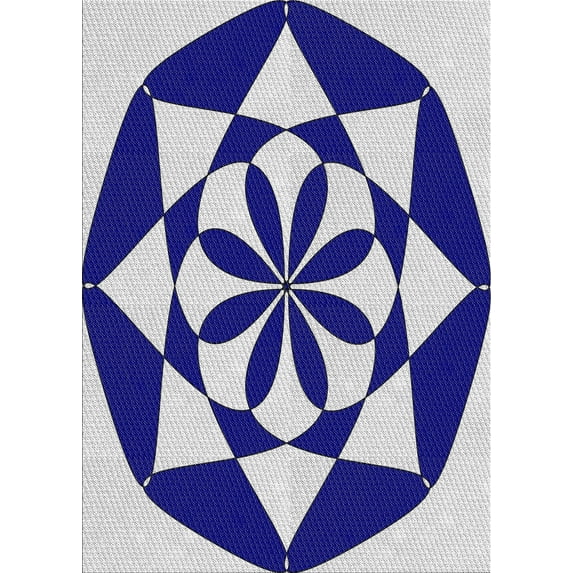 Ahgly Company Indoor Rectangle Patterned Cobalt Blue Novelty Area Rugs, 3' x 5'