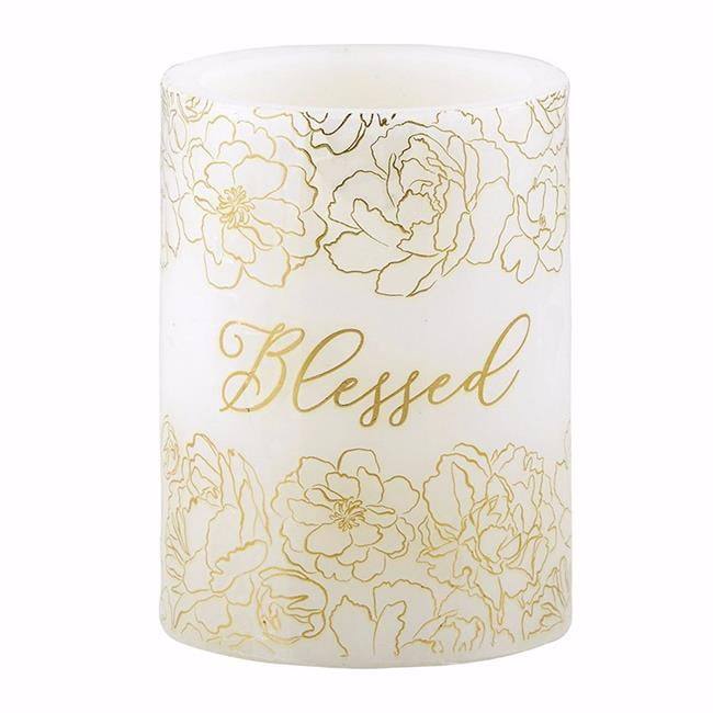 Heartfelt 139425 Blessed LED Candle Christian Verse 4 in.Pack of 2