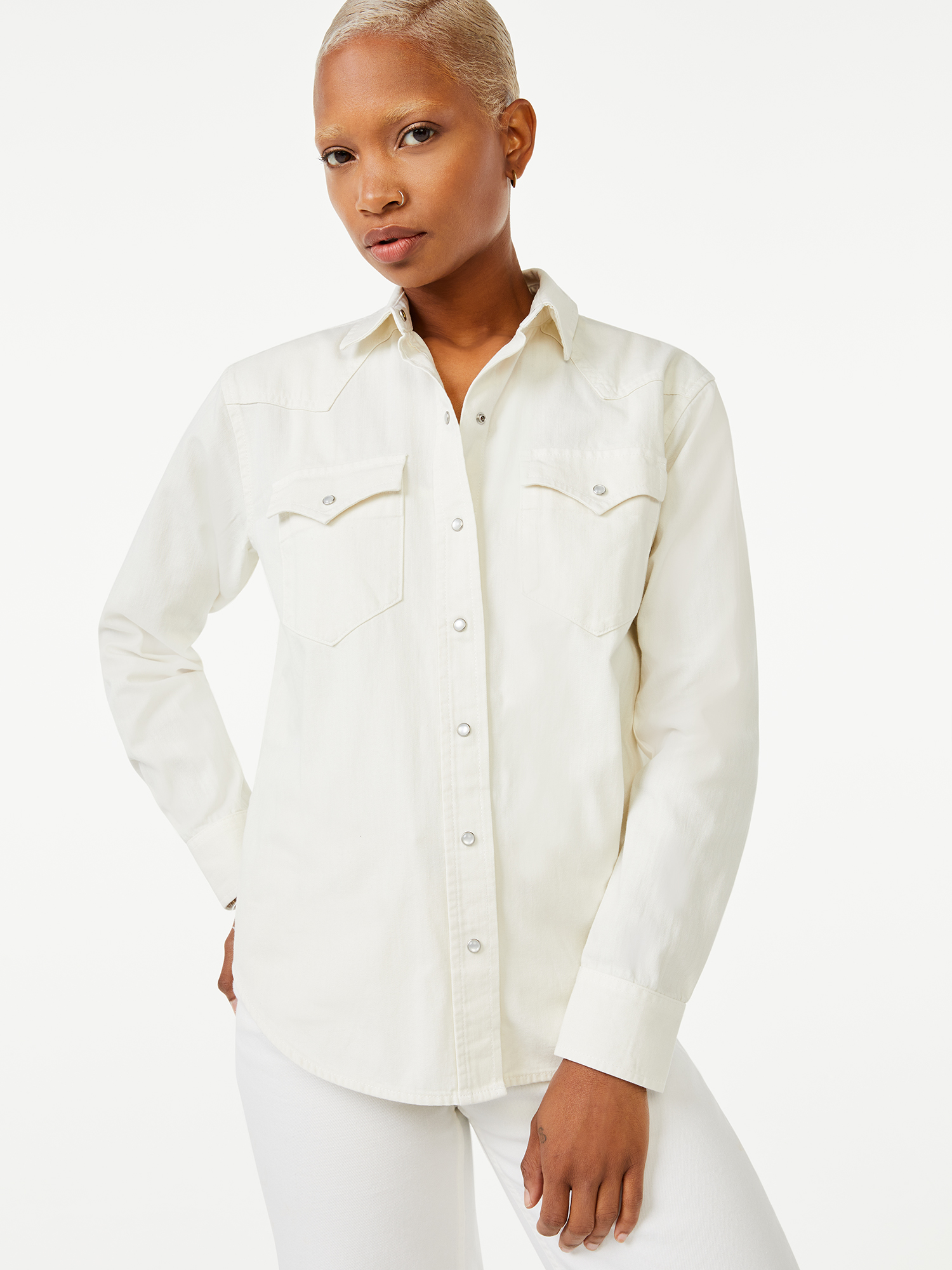 Boyfriend Western Shirt - Walmart 