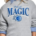thumbnail image 3 of Women's Starter Gray Orlando Magic Arch Stripe Fleece Crewneck Sweatshirt, 3 of 3