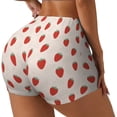 thumbnail image 1 of Fotbe Hand Drawn Strawberry Shorts Sin Costuras – Shorts Deportivos de Cintura Alta para Mujer, Elásticos para Gimnasio, Yoga, Running o Ciclismo-Small, 1 of 8