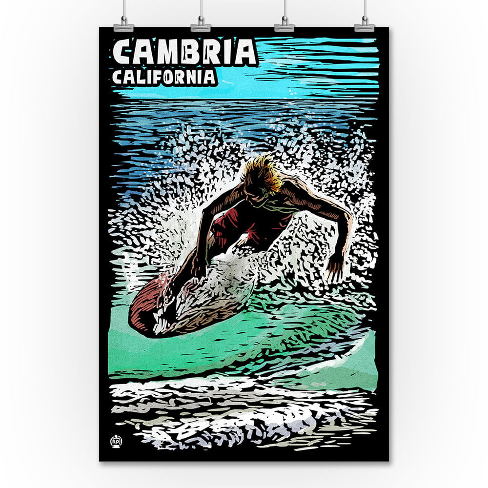 Cambria California Coast Beach Ocean United States Travel Advertisement Poster 