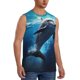 thumbnail image 2 of Balery Ice Blue Ocean Cute Dolphin Camisetas sin mangas para hombre, absorbe la humedad y protege contra el mal olor.-Small, 2 of 7