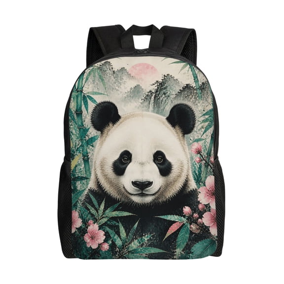 Panda Backpack Full Front Print Travel Laptop Bag for Men and Women