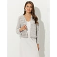 thumbnail image 2 of DARING DIVA Women's Long Sleeve Collarless Shaggy Soft Faux Fur Coat S Light Gray, 2 of 6
