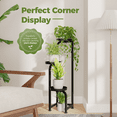 thumbnail image 5 of Bamworld 3 Tier Tall Metal Plant Stand Indoor Outdoor Heavy Duty Corner Shelf for Multiple Plants, Perfect for Patio, Garden, Balcony, Living Room & Bedroom Flower Pot Display, 5 of 7