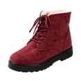 thumbnail image 2 of Bnwani Boots for Women,Winter Boots,Non-slip,Round Toe,Lace-Up,Warm,Wine,43(US:9.5), 2 of 6